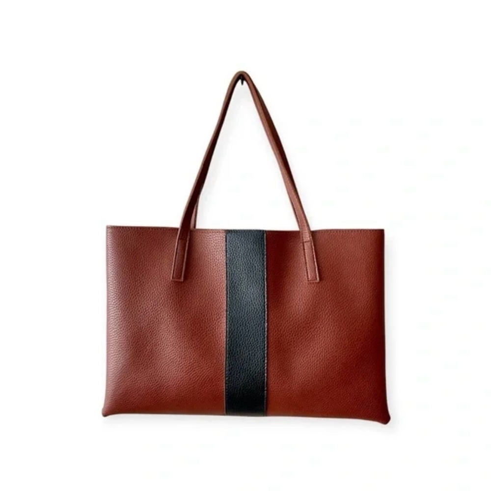 Vince Camuto Chestnut and Black Tote